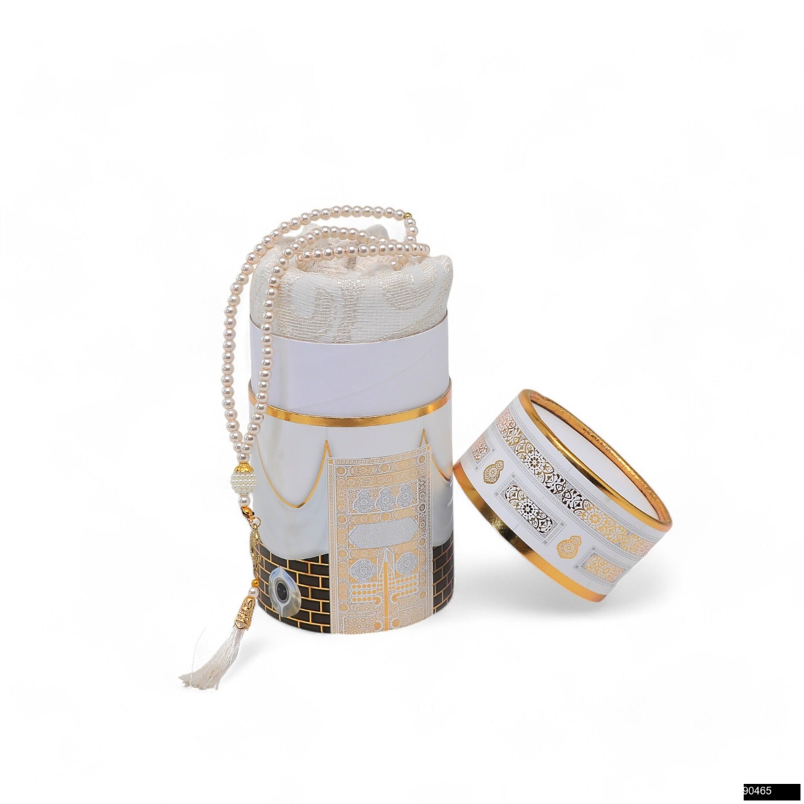 Kaaba Design Gift Set Prayer Rug & Prayer Beads Kaaba Design