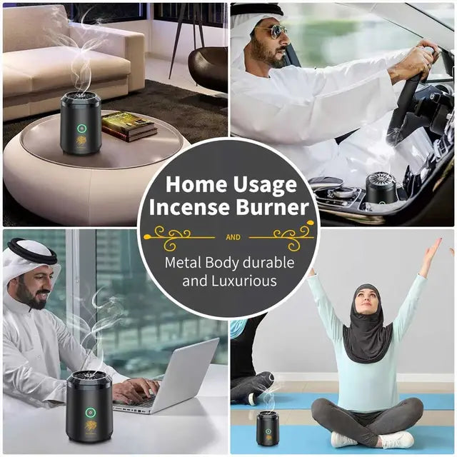Electric USB Rechargeable Car Incense Burner Oud Bakhoor - Bakhoor Electric Burner - Incense Electric Burner